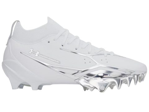 UA Spotlight Pro Chrome Football Cleat White